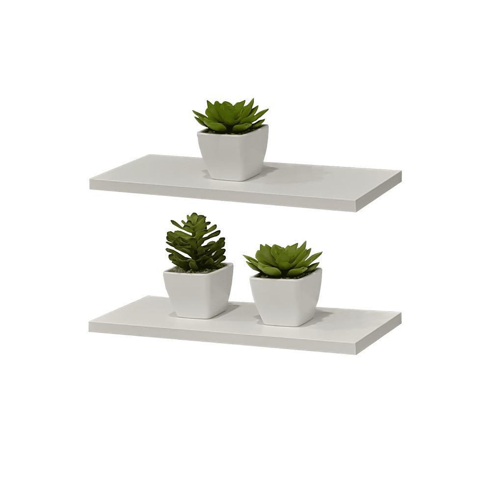 Kit 2 Prateleiras 40 x 15cm Branca Suporte Invisível - 7