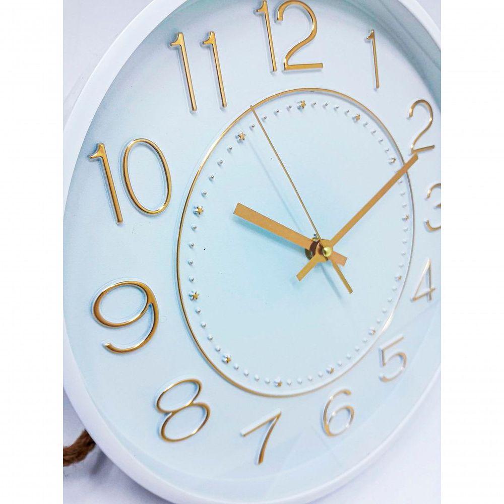 Relógio Parede Moderno Redondo Serrano Rose Gold White 30cm - 5