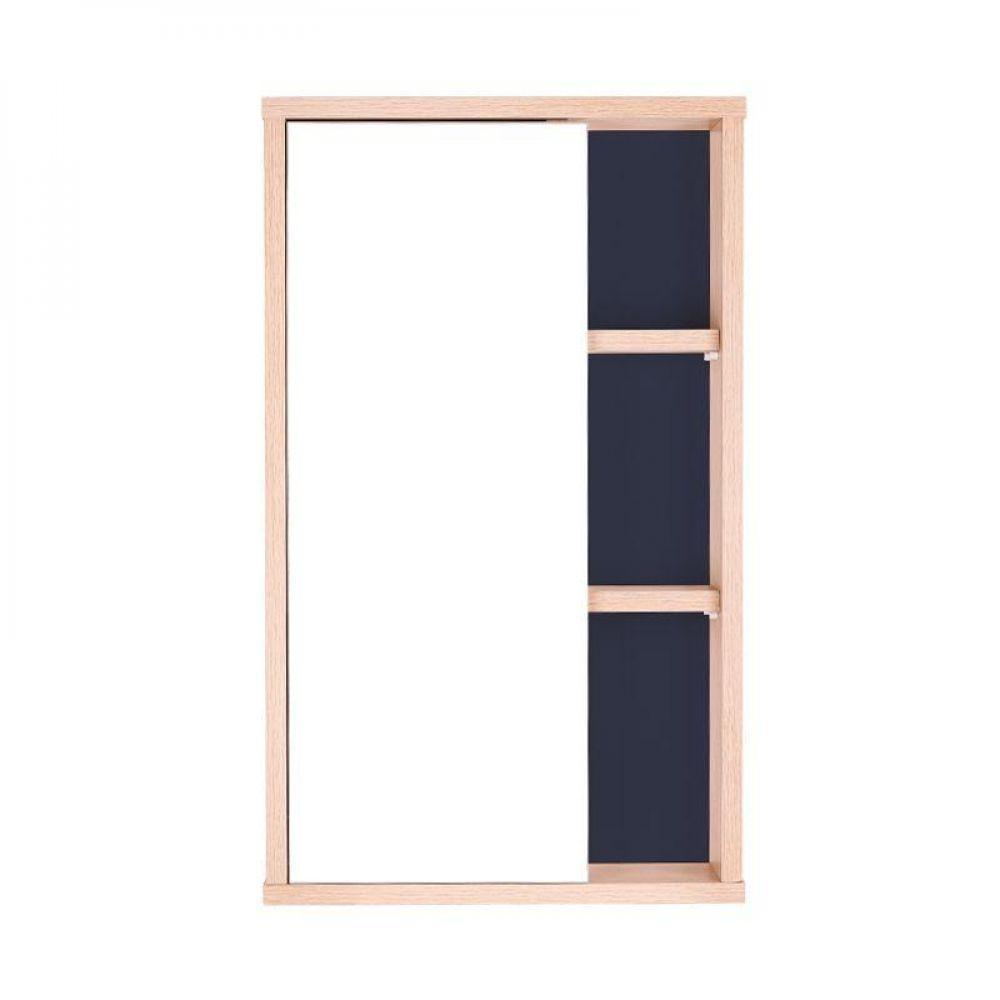 Espelho Para Banheiro Com Armário Milano Carvalho E Azul - 4