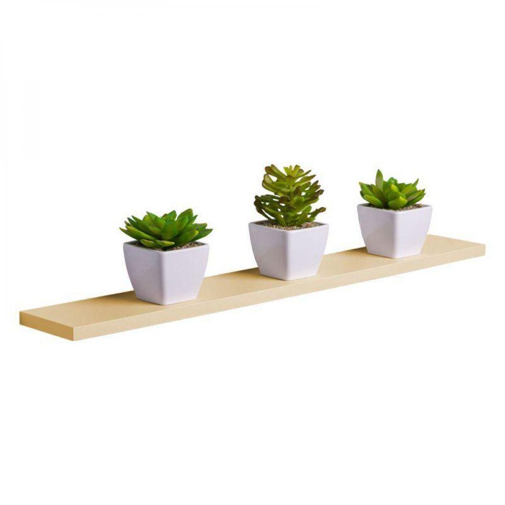 Prateleira 70 X 15cm Bege Claro Suporte Invisível - 1