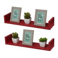 Kit 8 Prateleiras U 60 X 10cm Vermelha Suporte Invisível - 2