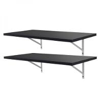 Kit 2 Prateleiras 90 X 30cm Preta Com Mão Francesa - 2