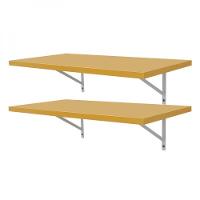 Kit 2 Prateleiras 80 X 30cm Amarela Com Mão Francesa - 2