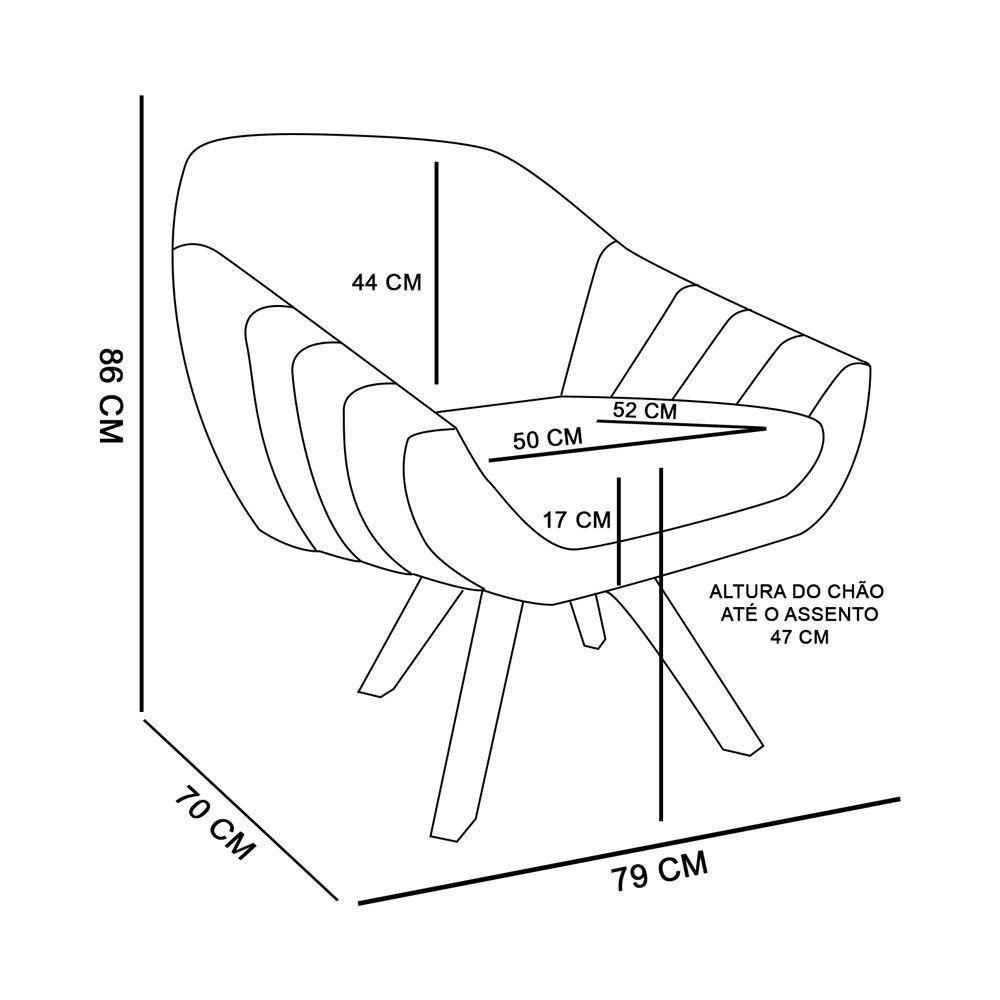Kit 02 Poltronas Giratória Giovana Linho Mm30 A27 Areia - 2