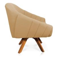 Kit 02 Poltronas Giratória Giovana Linho Mm30 A27 Areia - 5