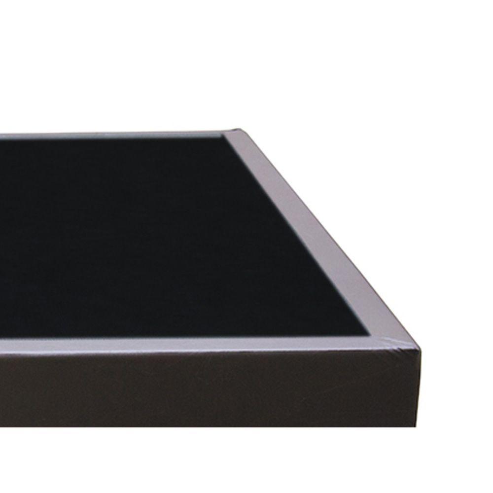 Base Box King Bipartido Homequeen Sintético Marrom 40x193x203 - 6