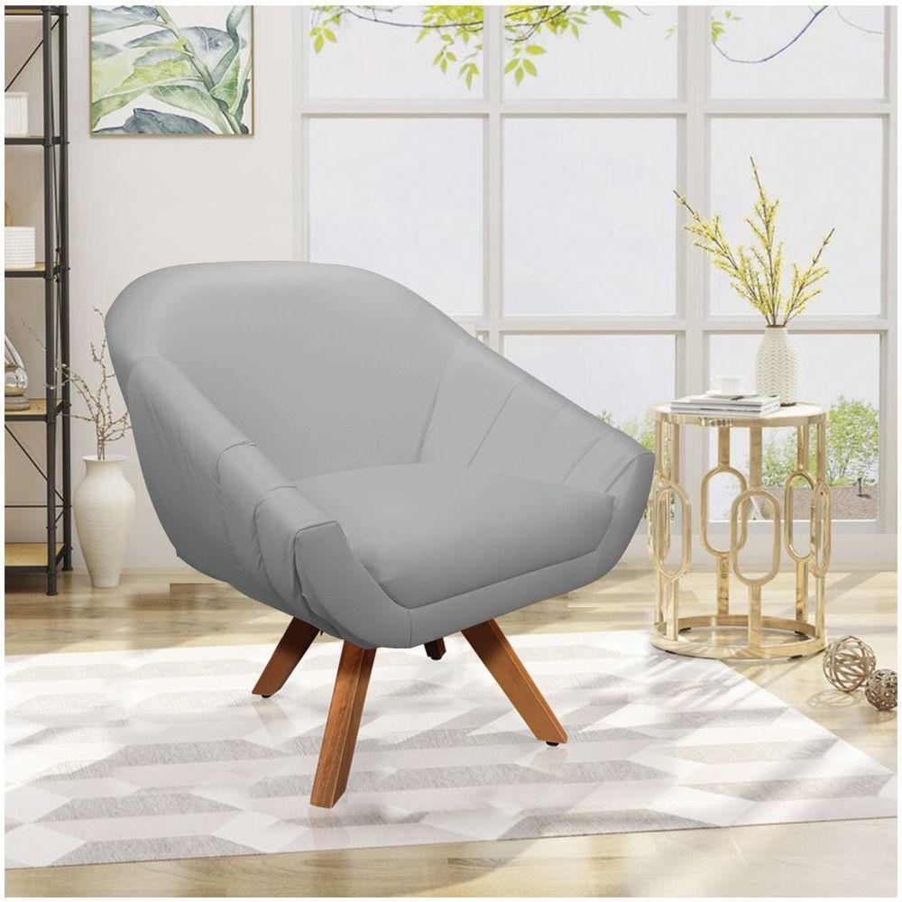 Kit 02 Poltronas GiratóRia Giovana Corino Base Madeira - 2