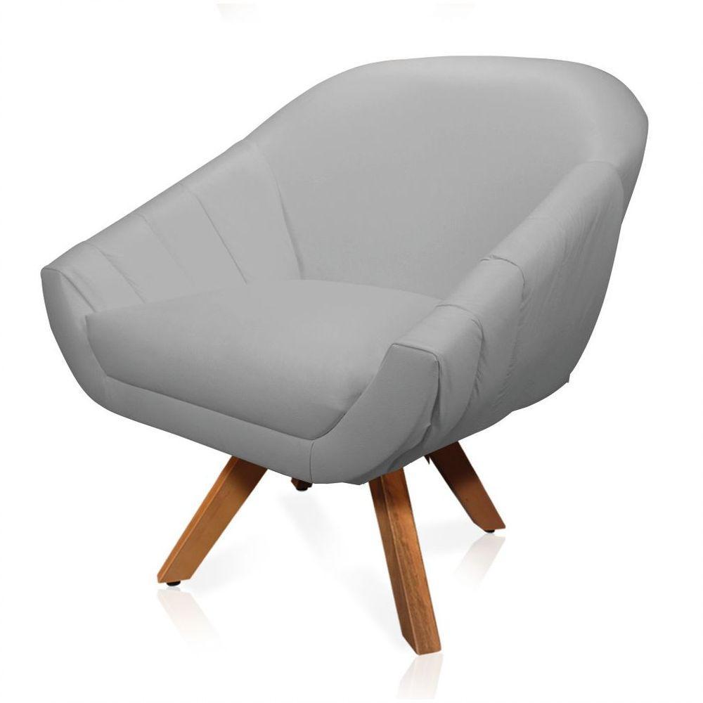 Kit 02 Poltronas GiratóRia Giovana Corino Base Madeira - 5