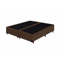 Base Box Casal Bipartido Extremo Reforçado Homequeen Suede Marrom 40x138x188 - 1