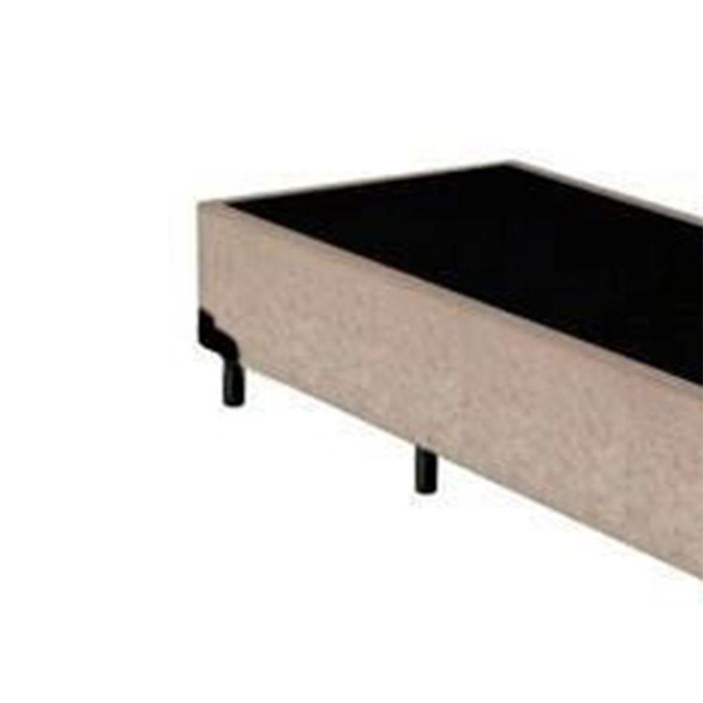 Base Box Blindado Solteiro Extremo Reforçado Homequeen Suede Bege 40x88x188 - 4