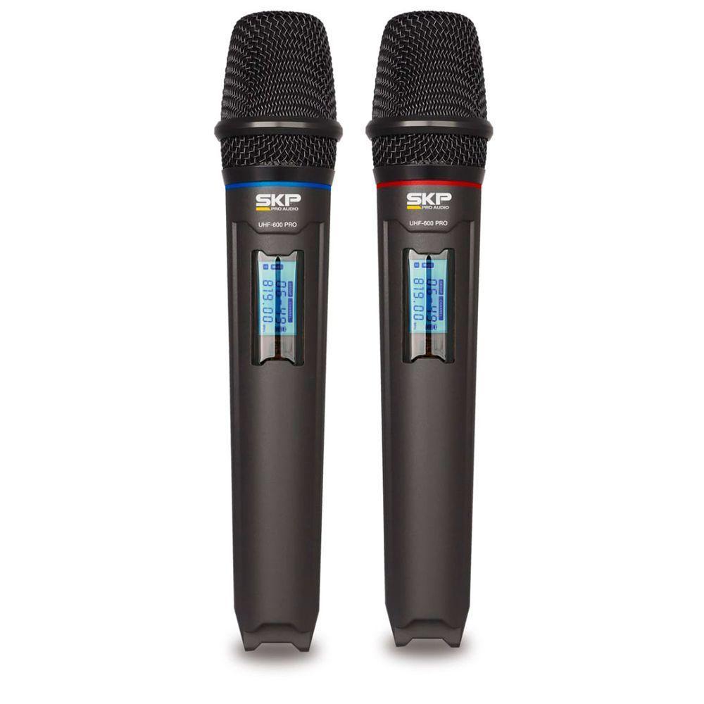 Microfone Uhf-600 Duplo De Mão Multifrequência Sem Fio Sauhf - 3