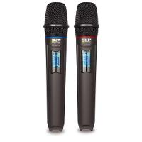 Microfone Uhf-600 Duplo De Mão Multifrequência Sem Fio Sauhf - 3