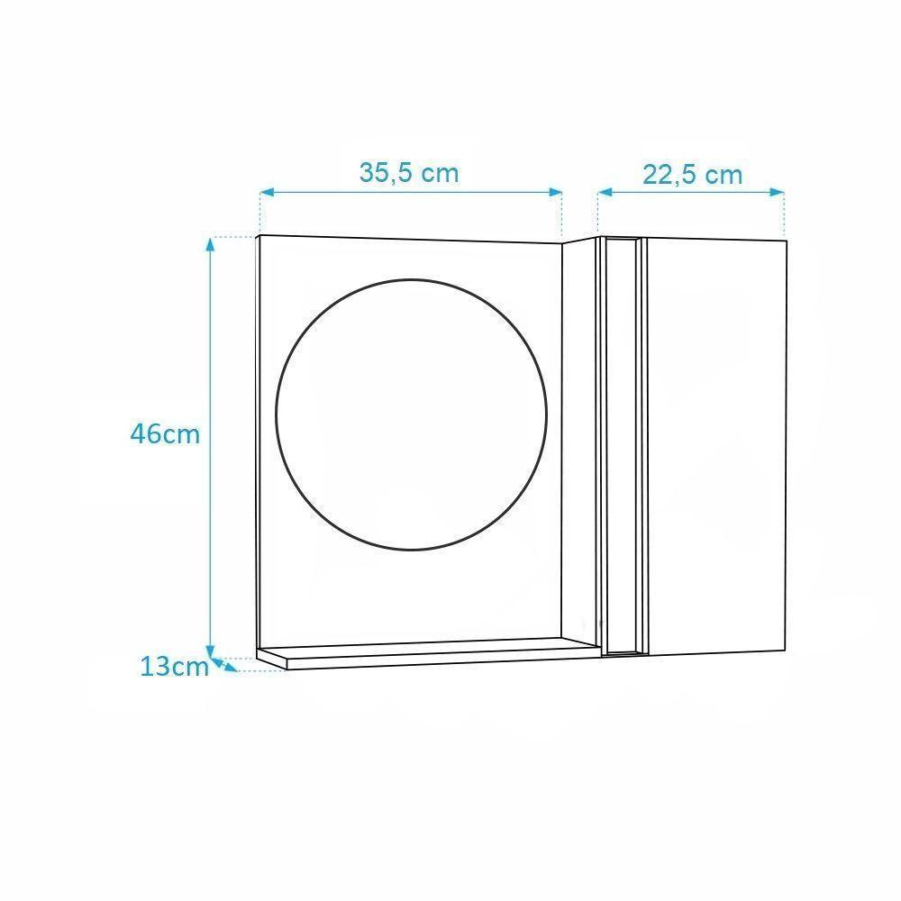Espelho Redondo para Banheiro com Armário Nogal com Barra - 2