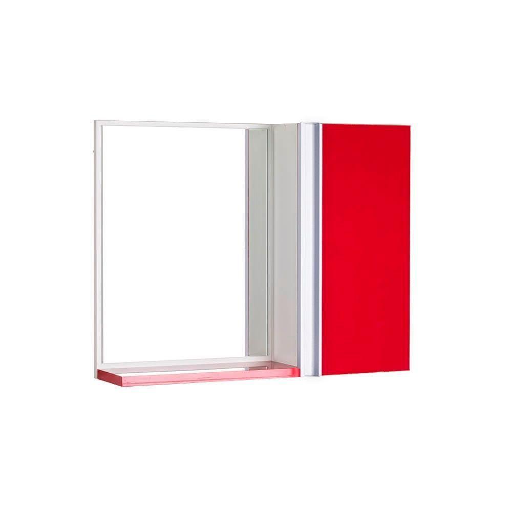 Espelho para Banheiro com Armário Vermelho Barra Vertical - 1