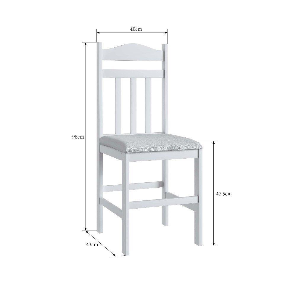 Conj Mesa Jantar Fixa 4 Cadeiras c/ Assento Estofado Branco - 4