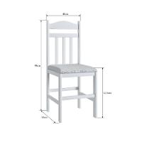 Conj Mesa Jantar Fixa 4 Cadeiras c/ Assento Estofado Branco - 4