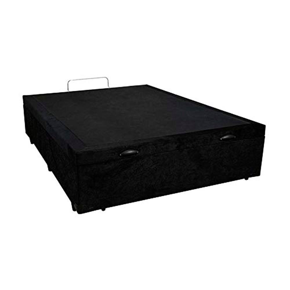 Cama Box Baú Viúva Homequeen Suede Preto 41x128x188 - 4