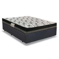 Cama Box Casal Sintético + Colchão Casal Ortobom Iso Dupla Face 60x138x188 Cor:cinza - 1