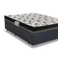 Cama Box Casal Sintético + Colchão Casal Ortobom Iso Dupla Face 60x138x188 Cor:cinza - 2