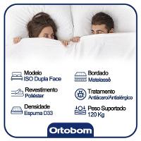Cama Box Casal Sintético + Colchão Casal Ortobom Iso Dupla Face 60x138x188 Cor:cinza