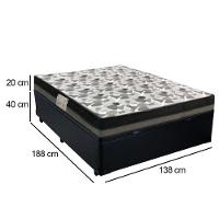 Cama Baú Casal Sintético + Colchão Casal Ortobom Iso Dupla Face 60x138x188 preto - 6