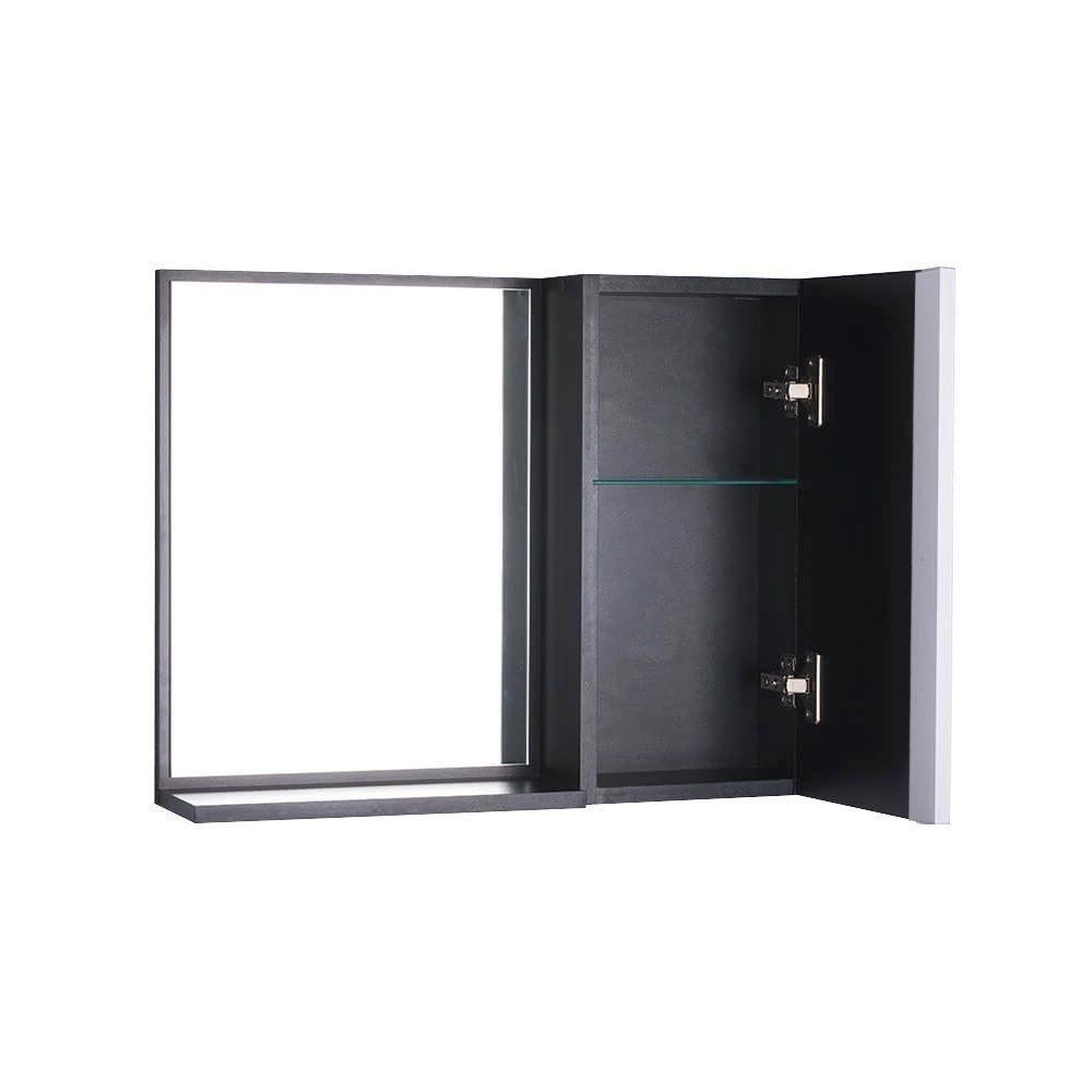 Espelho para Banheiro com Armário Preto Barra Vertical - 2