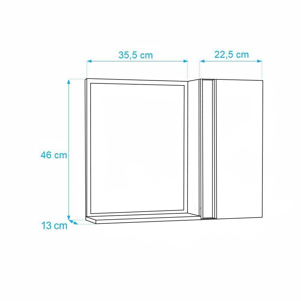Espelho para Banheiro com Armário Preto Barra Vertical - 3
