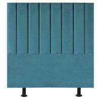 Cabeceira Estofada Cama Box Solteiro 90 Cm Mavie Suede Cor:azul Turquesa - 1