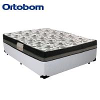 Cama Box Casal Sintético + Colchão Casal Ortobom Iso Dupla Face 60x138x188 Cor:branco - 2