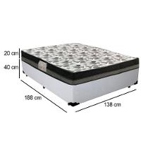 Cama Box Casal Sintético + Colchão Casal Ortobom Iso Dupla Face 60x138x188 Cor:branco - 5