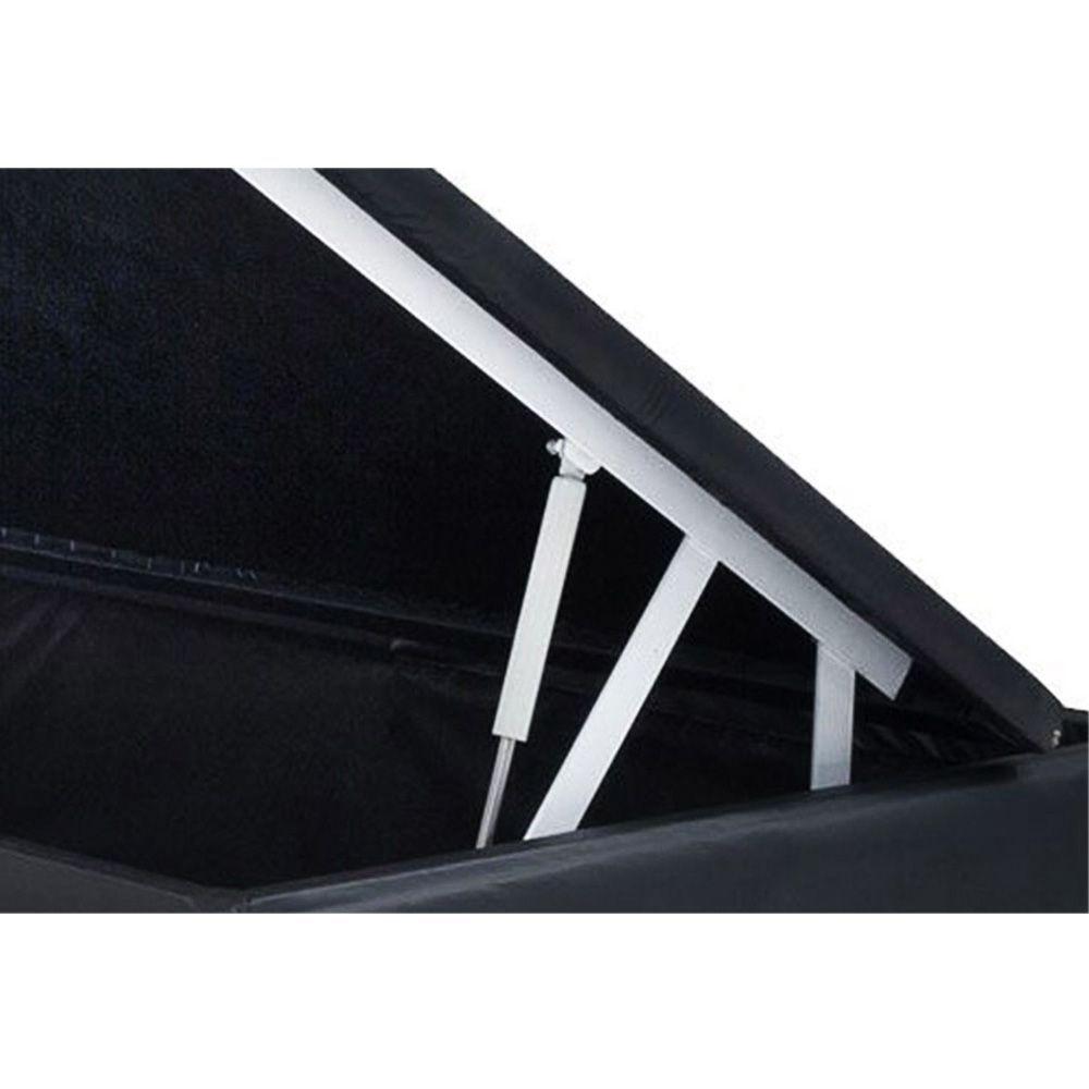 Cama Box Baú Solteirão Homequeen Corino Cinza 41x96x203 - 3