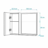 Armário para Banheiro com Espelho Preto Barra Vertical - 4