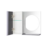 Armário Banheiro com Espelho Redondo Preto e Branco Barra - 4