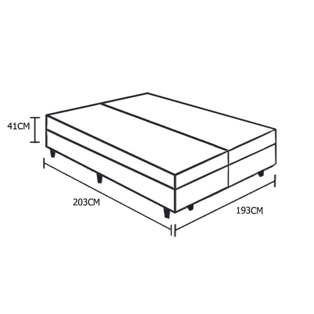 Cama Box Baú King Bipartido Homequeen Suede Bege 41x193x203 - 4