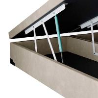 Cama Box Baú King Bipartido Homequeen Suede Bege 41x193x203 - 5