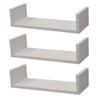 Kit 3 Prateleiras U 30 x 15cm Branca Suporte Invisível - 1