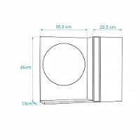 Espelho Redondo para Banheiro com Armário Azul com Barra - 4