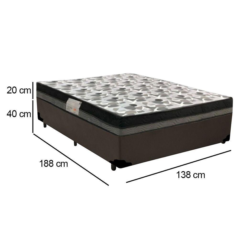 Cama Box Casal Sintético + Colchão Casal Ortobom Iso Dupla Face 60x138x188 Cor:marrom - 5