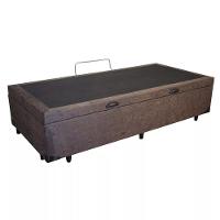 Cama Box Baú Solteiro Homequeen Suede Marrom 41x88x188 - 5