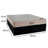 Cama Box Baú King Suede Bipartido + Colchão Ortobom Airtech Molas Ensacadas 65x193x203 Cor:preto - 6