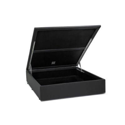 Cama Box Baú Casal Homequeen Corino Cinza 41x138x188