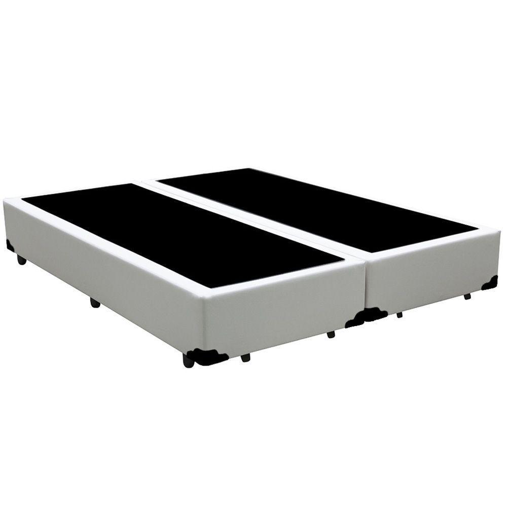 Base Box Queen Bipartido Homequeen Corino Branco 40x158x198 - 1