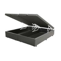 Cama Box Baú Blindado Queen Bipartido Homequeen Sintético Cinza 41x158x198 - 1