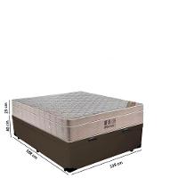 Cama Baú Casal Sintético + Colchão Casal Ortobom Airtech Molas Superpocket (65x138x188) marrom - 6
