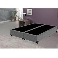 Base Box Blindado King Bipartido Homequeen Suede Cinza 40x193x203 - 3
