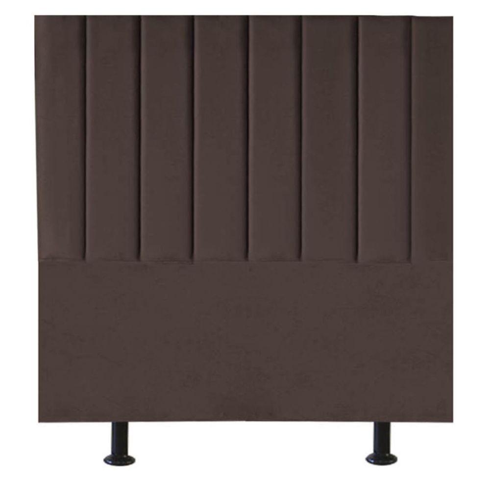 Cabeceira Estofada Cama Box Solteiro 90 Cm Mavie Suede Cor:marrom - 1
