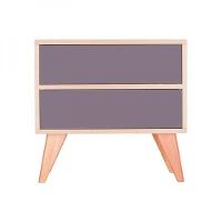 Mesa De Cabeceira Retrô Bréscia Carvalho E Cinza - 1