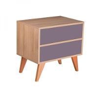 Mesa De Cabeceira Retrô Bréscia Carvalho E Cinza - 5