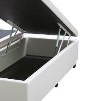 Cama Box Baú Casal Bipartido Homequeen Corino Branco 41x138x188