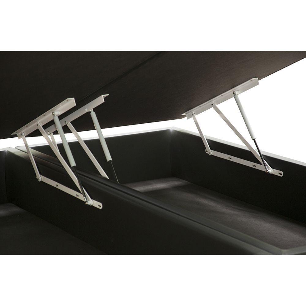 Cama Box Baú Casal Bipartido Homequeen Corino Preto 41x138x188 - 4